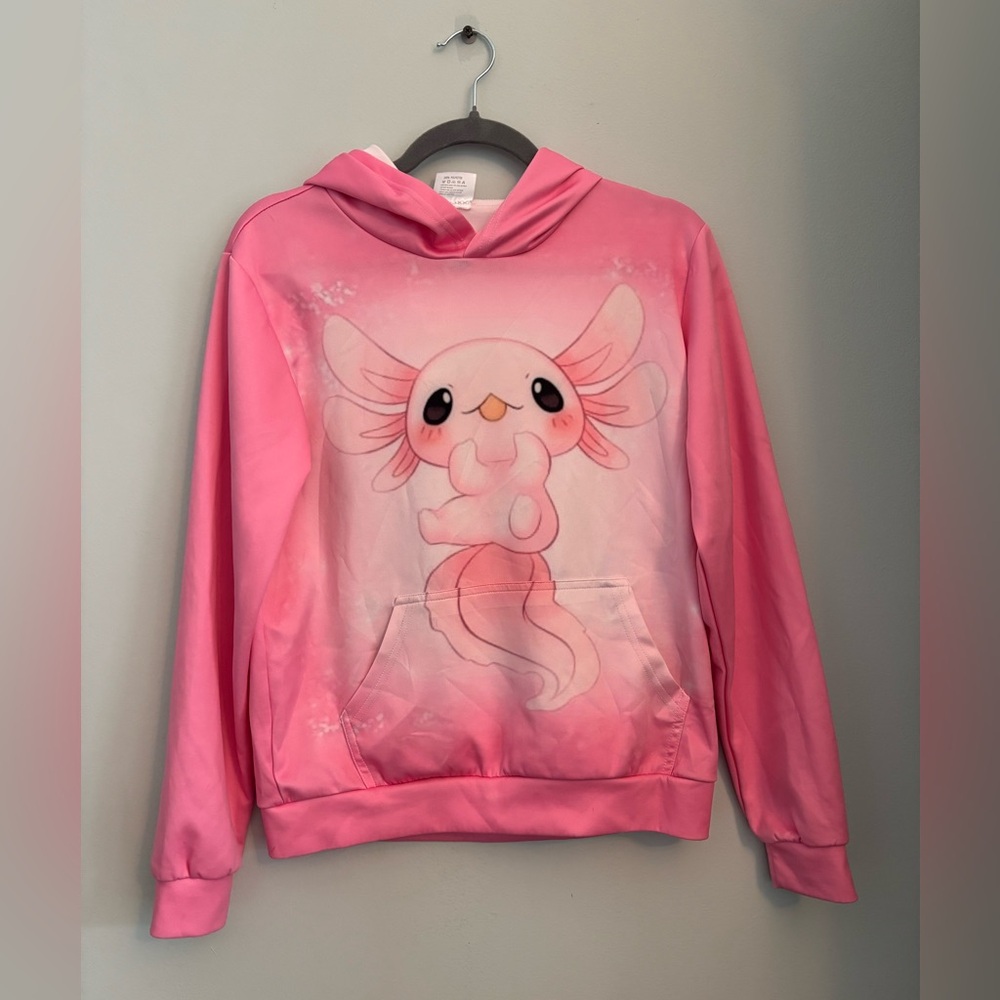 Cute Pink Axolotl Hoodie